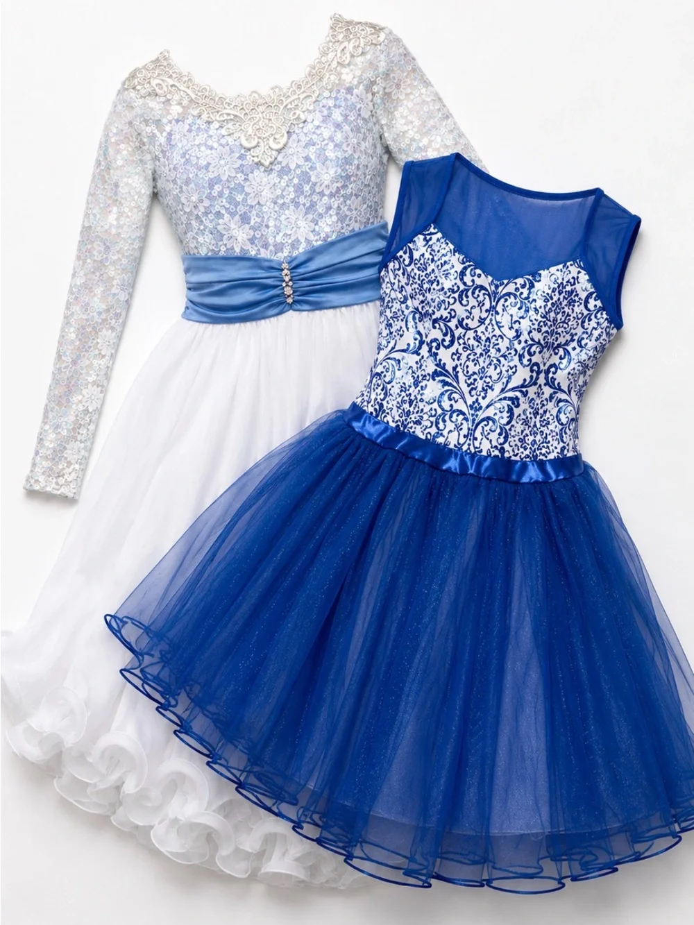 Girls' 2-Dance Costume Holiday Blue Sequin Bundle